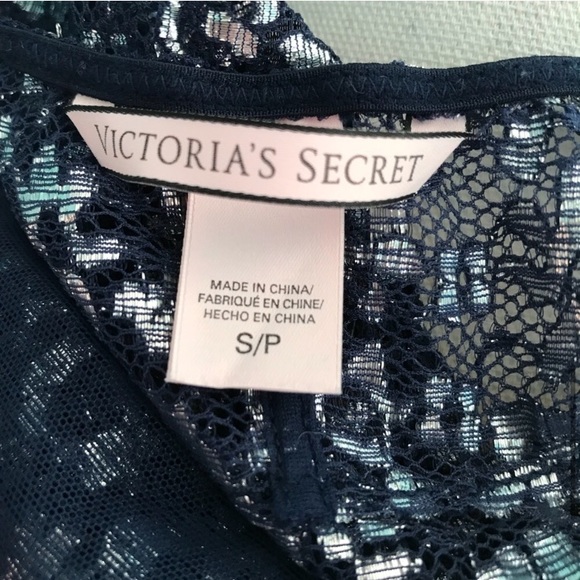 VICTORIAS SECRET METALLIC SILVER & BLUE BODY SUIT - Picture 7 of 8